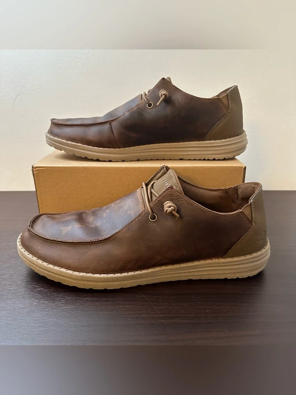 Skechers Melson Ramilo Air-Cooled Memory Foam Leather Lace-Up Oxford Men's 12